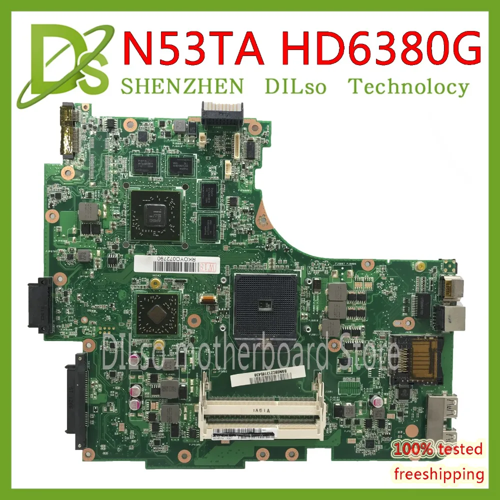 KEFU N53TA Материнская плата ASUS N53T ноутбука HD6380M 1G видеопамяти тесты работы 100%