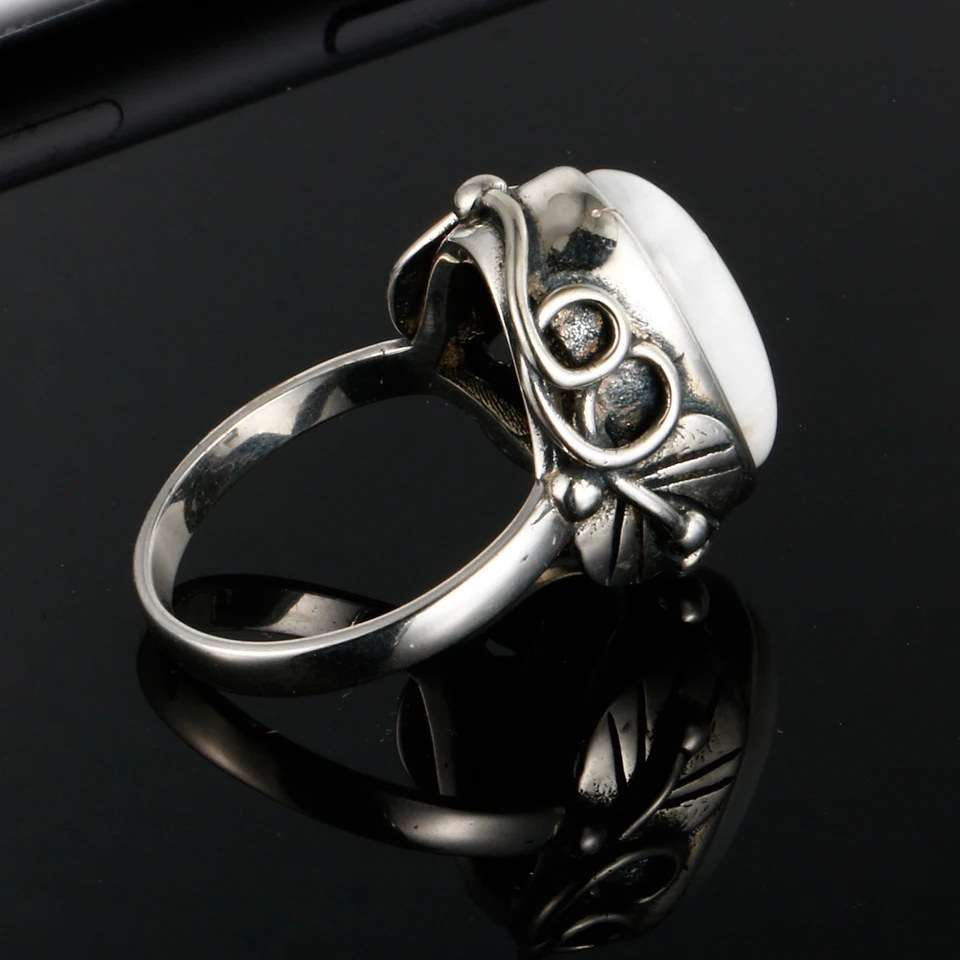 Винтажные кольца на палец для мужчин и женщин, Овальные, 11x17 мм, большие камни, 925 серебро, Ювелирное кольцо, вечерние, на свадьбу, юбилей, на помолвку, подарки
