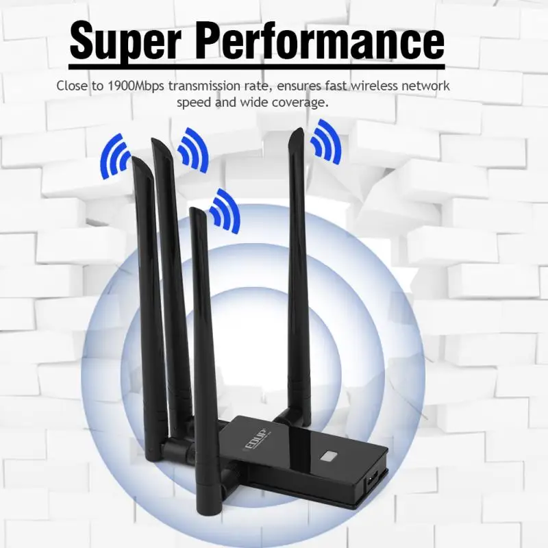 Edup 5 ГГц и 2,4G Usb Wifi адаптер 1300 Мбит/с 802,11 Wifi приемник двухдиапазонный 4 антенны Usb 3,0 Ethernet адаптер для настольного ноутбука