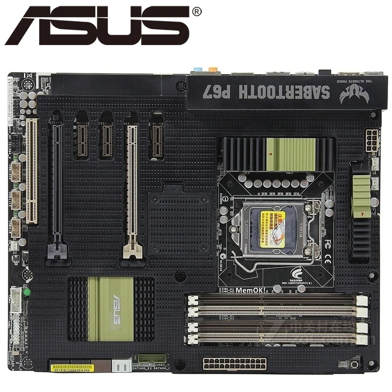 Asus SaberTooth P67 настольная материнская плата P67 Socket LGA 1155 i3 i5 i7 DDR3 32G ATX UEFI биос оригинальная б/у материнская плата в продаже