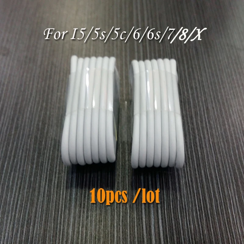 

Wholesale 10pcs 1M 8 Pin USB Charger Sync Data Cable Fast Charging Line Cord Wire For iPhone X 8 7 Plus 6 6S 5 5S SE