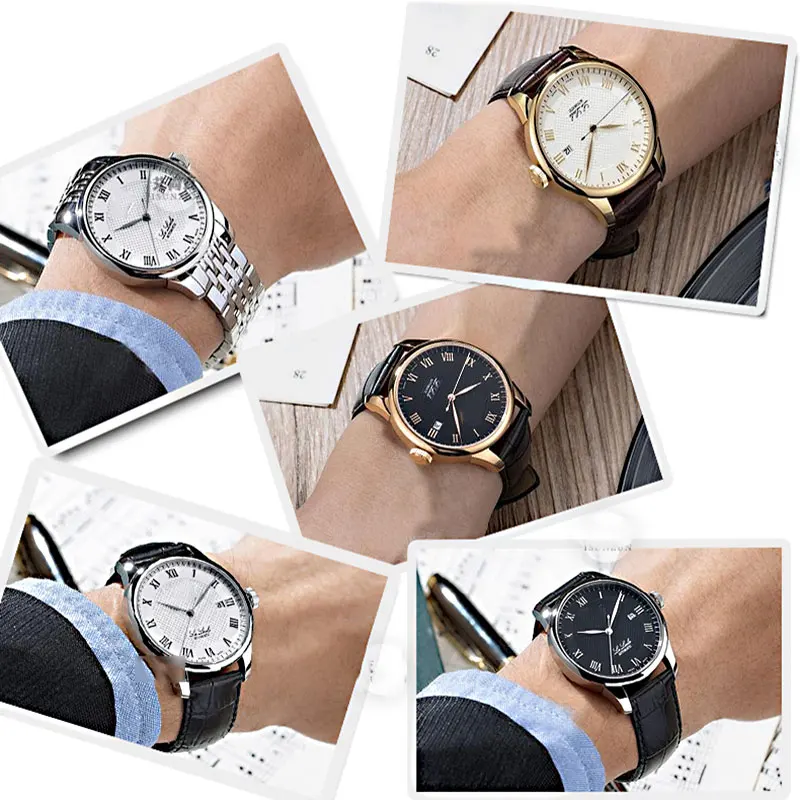 ISUNZUN мужской ремешок для часов Tissot 1853 T41 Locke PRC200 T461 T17 черный кожаный аксессуары