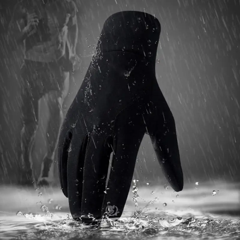 Ciclismo guantes de la motocicleta de carreras guantes a prueba de viento cálido transpirable Ciclismo pantalla táctil impermeable bicicleta guantes