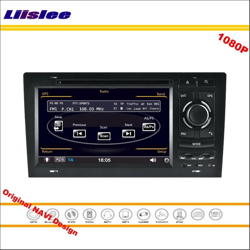 Top Liislee For Audi A8 / S8 1994~2003 Car Stereo Radio CD DVD Player GPS Nav Navigation 1080P HD Screen System Original NAVI Design 5