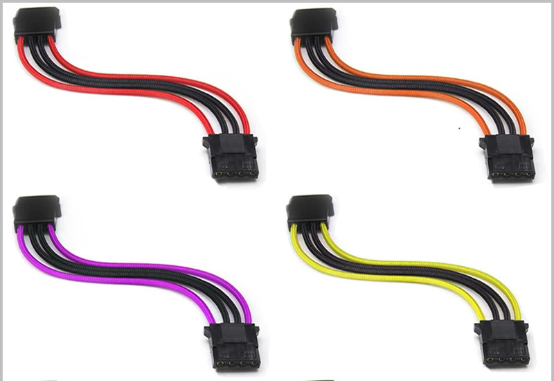 preta e 30cm, extensão de alimentação 4pin ide molex macho para fêmea