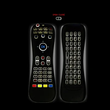 

10 PCS/DHL Free Ship Wholesale Backlit Microphone IR Learning Air Mouse,2.4GHz Wireless Mini Keyboard For Smart TV,Android Box