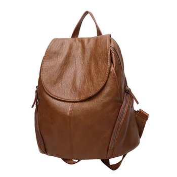 

Genuine Leather backpack women School Bag teenage girl cover Casual backpacks Female Fashion Shoulder female Travel Vintage C399