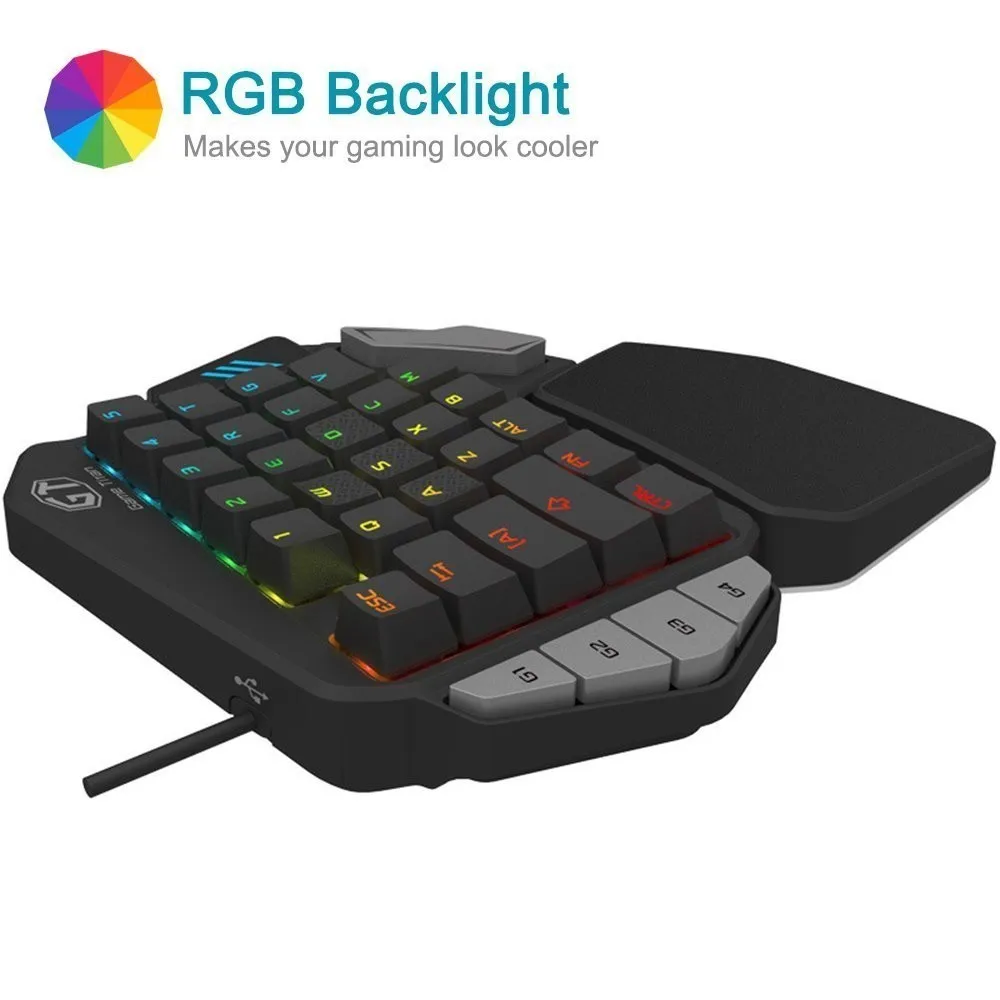 Delux игровая клавиатура T9X с одной рукой Механическая Проводная эргономичная RGB клавиатура и Delux M625 PMW3360 Проводная геймерская мышь для PUBG