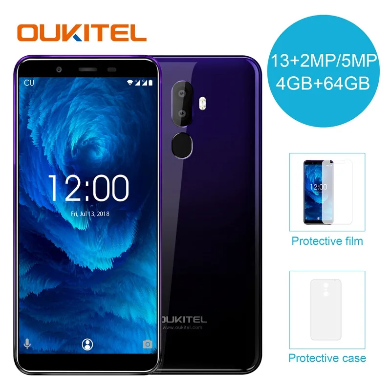 OUKITEL U25 Pro 5 дюймов 4G + 64G отпечаток пальца Android 8 1 мобильный телефон MT6750T четыре ядра