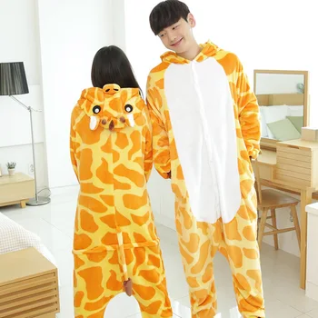 

Adult men women Flannel Lovers Pajamas one-Piece Cosplay Jumpsuit Cartoon Animal Costume Sleepwears Toilet Rompers Overalls
