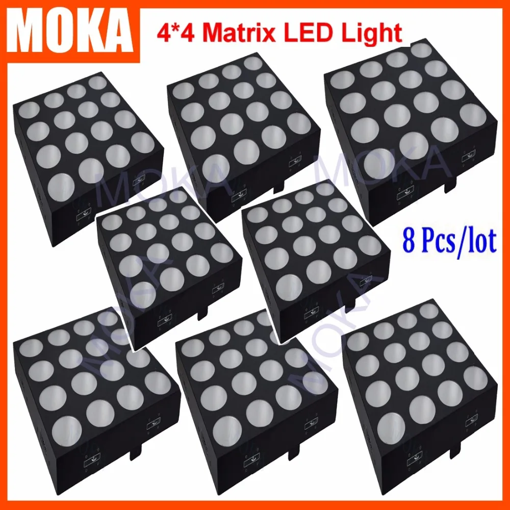 8PCS/LOT 16x30W Beam Moving Head Matrix Light RGBW 3in1 LED Matrix Light Moving Head