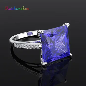 

Rainbamabom Real 925 Solid Sterling Silver Sapphire Gemstone Birthstone Wedding Couple Unisex Rings Fine Jewelry Gifts Wholesale