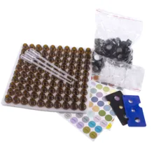 100 шт 1 мл бутылочки для эфирного масла маленькие янтарные стеклянные пробные флаконы с уменьшенным горлышком крышки с пипетками открывалка для этикеток