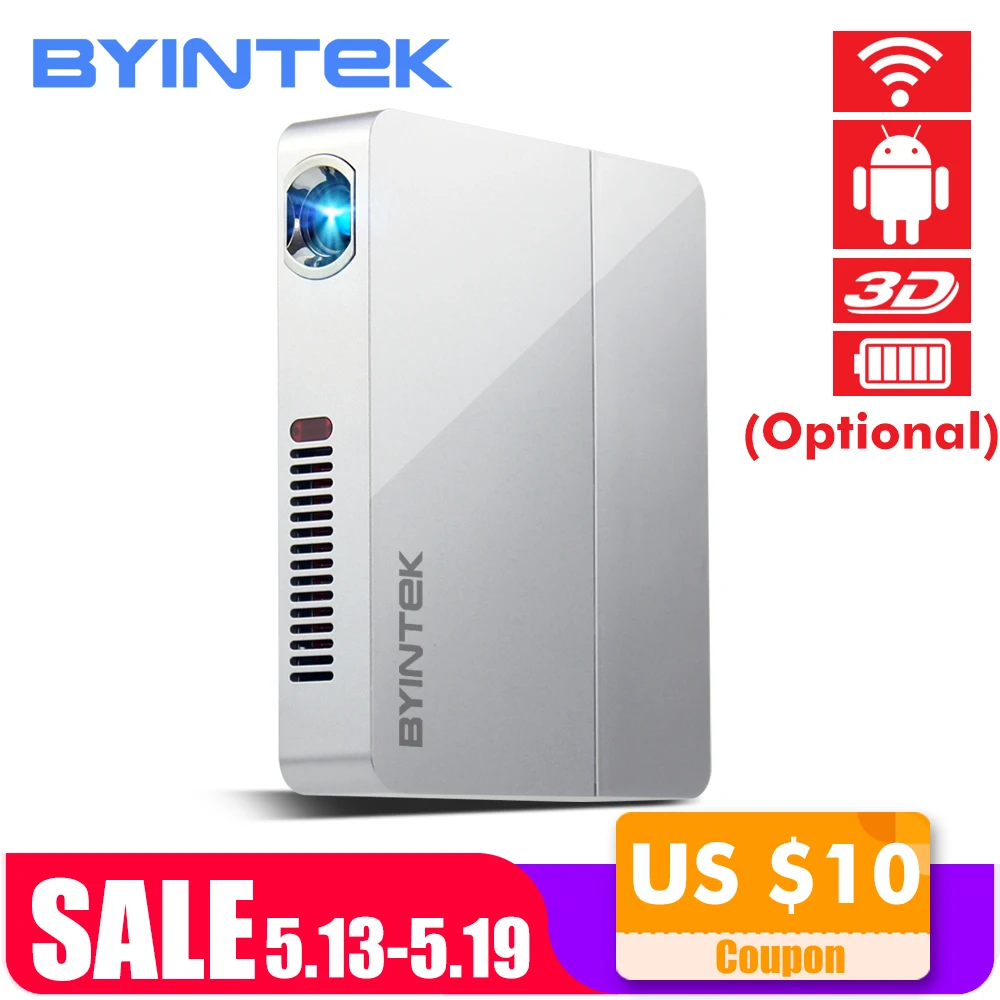 BYINTEK НЛО R9 Android WI FI видео микро Портативный Мини светодиодный 3D DLP умный проектор