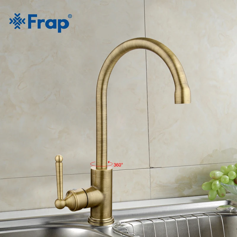 

FRAP New Arrival Single Handle Kitchen Faucet Antique Bronze Crane Hot and Cold Water Mixer 360 Degree Rotating Torneira F4252-4