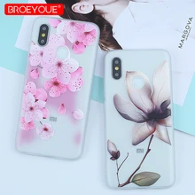 

Transparent Luxury Case For Xiaomi 6X A2 8 SE 3D Relief Colorful Flowers Pattern Cover For Xiaomi 5S 5X 6 F1 Soft Silicone Cover