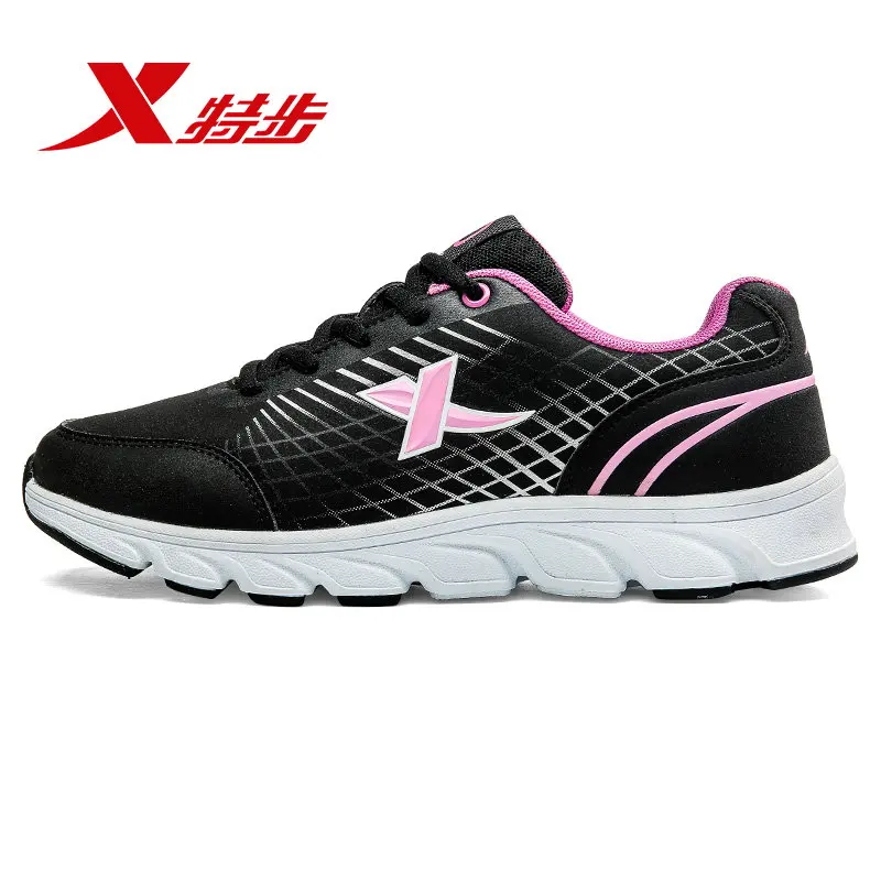 Xtep Blade женская обувь для бега летняя обувь для бега сетчатая износостойкая обувь для путешествий кожаная повседневная обувь 984118119372 - Цвет: black red