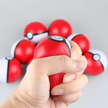 

10pcs/set Pokeball Rubber Ball Bouncing Ball Anime Cartoon Sport Toy Soft Material Balls Party Game Anti-Stress Toy for Children