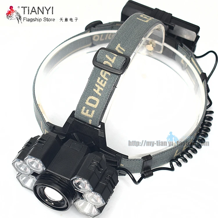 

USB Rechargeable Headlight 80000lm Headlamp 3*T6+4*Q5+Red LED Head Lamp Flashlight Torch Head Light Lantern 18650 Battery