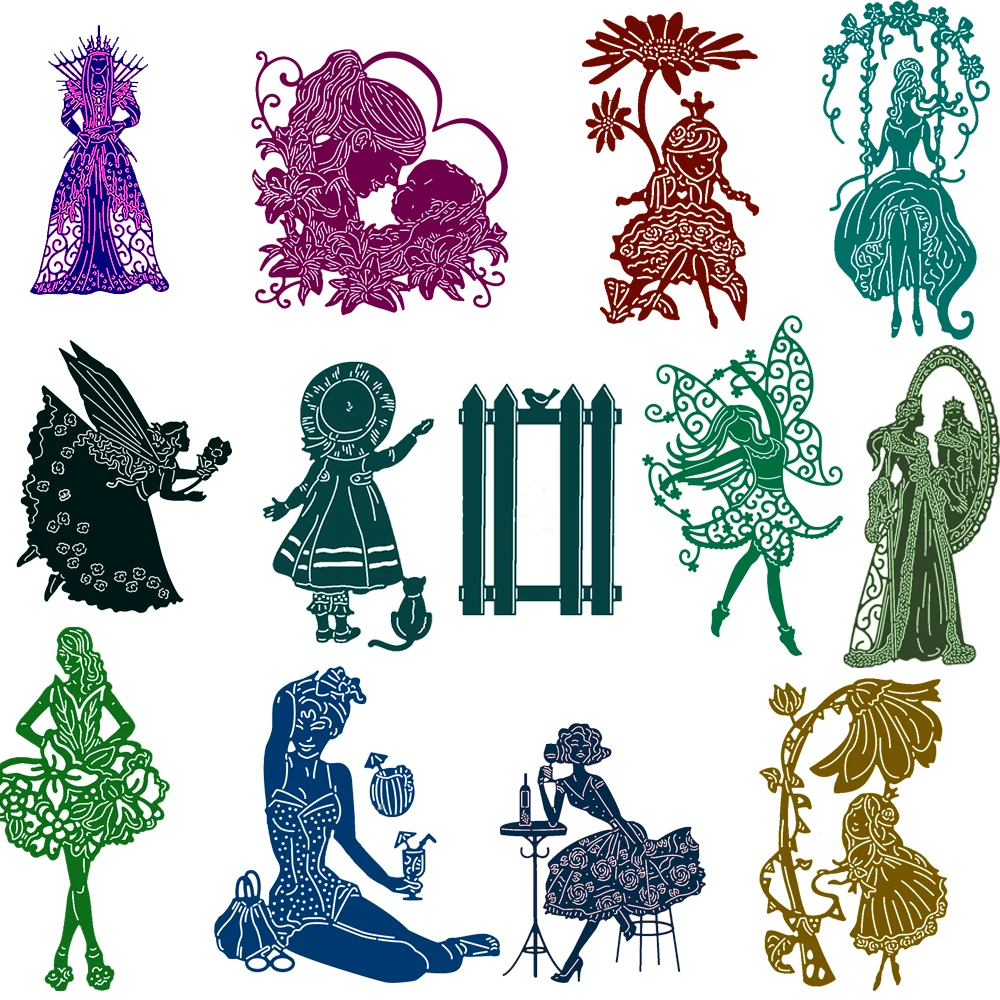 

Charming Lady Girl Woman Various Cutting dies DIY Scrapbooking Photo Album Embossing For Gift Card Making supplies Handcraft