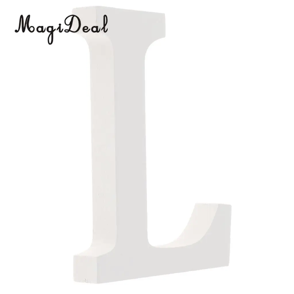 Wooden Alphabet DIY Block Words Sign Hanging Decor Letter for Home Bedroom Office Wedding Party Decor White