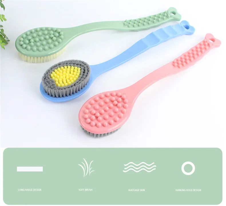 New Product Can be Used for Hanging Bath Brush Long Handle Bath Brush Simple Bath Adult Massage Back Bath Brush Bathroom Accessories (8)