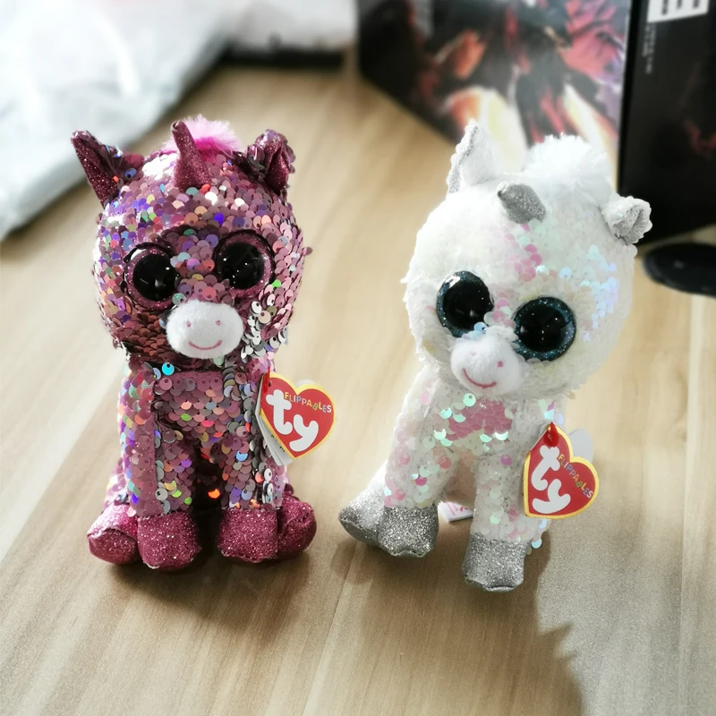 

Ty Flippables Limited Collection Unicorn Diamond Sparkle Cute Colorful Paillette Soft Animal Plushed Stuffed Toys