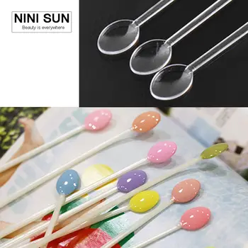 

100pcs Spoon Shape Nail Art Tips Display Stick False Display Practice Fan Polish Gel Color Sample Equipment Manicure Beauty Tool