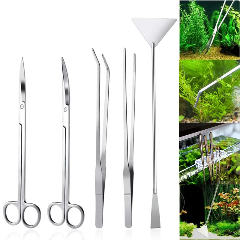 

Aquarium Cleaner Tweezer Scissor Gravel Shover OR Cleaning Tool Storage Holder Fish Tank Water Plant Tool Aquarium Accessories