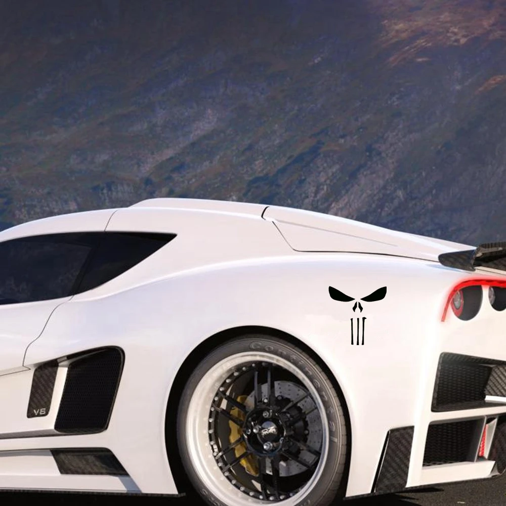 12 Cm 12 Cm Tengkorak Wajah Keren Lucu Decal Stiker Mobil Styling