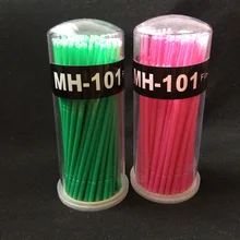 100 шт ресниц Одноразовые микро кисти макияж кисти для наращивания ресниц Аппликаторы тушь для удаления накладных ресниц ватный тампон