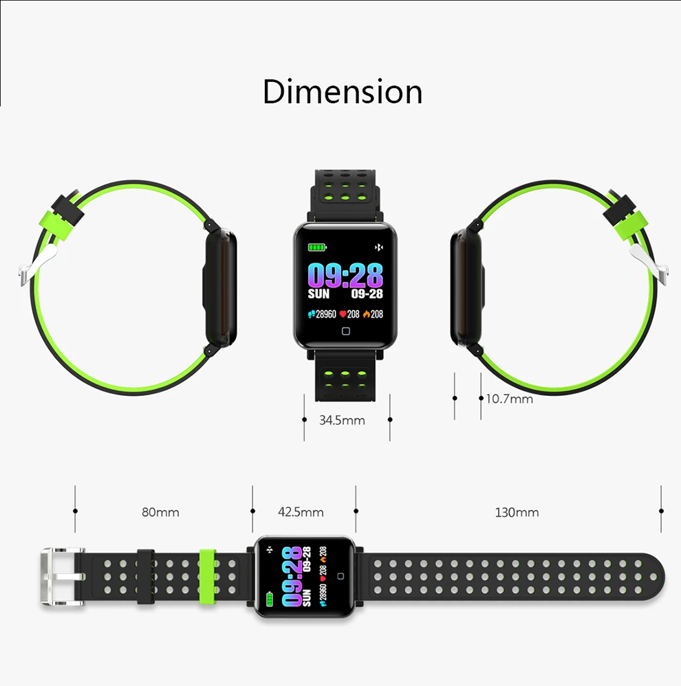 HD большой экран smart watch монитора артериального давления sleep monitor smart band WeChat движение популярный спортивный браслет PK MI Группа 3