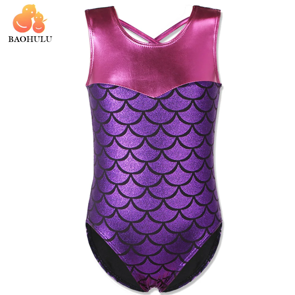 BAOHULU 2018 Toddler Little Girls Mermaid Gymnastics Leotard Bikini Yoga Cosplay Dance Costume GYM Sport School Tank 3-12Y Kids