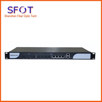 

4 PON Port EPON OLT equipment, 4 uplink ports, Optical Line Terminal, with 4pcs SFP module.
