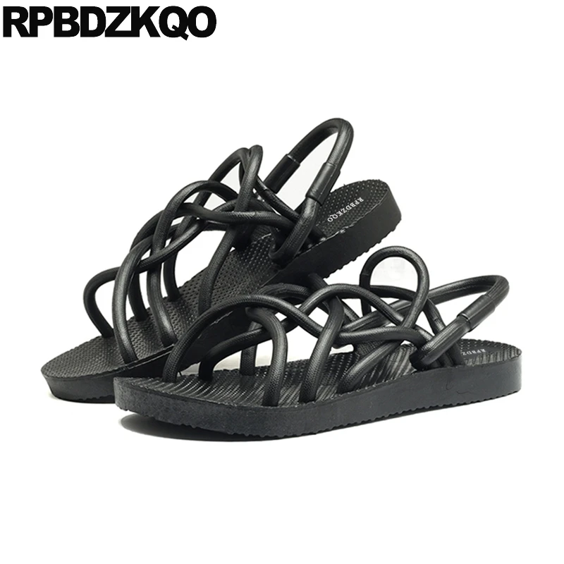 

2018 Roman Breathable Beach Fashion Mesh Water Slippers Men Gladiator Sandals Summer Slides Shoes Slip On Waterproof Black Nice