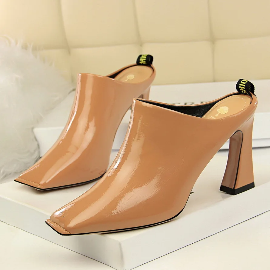 

New Arrival Concise Square Heel Office Shoe Women Soft Leather Pumps Spring Autumn Shallow Ladies High Heels Shoes 167