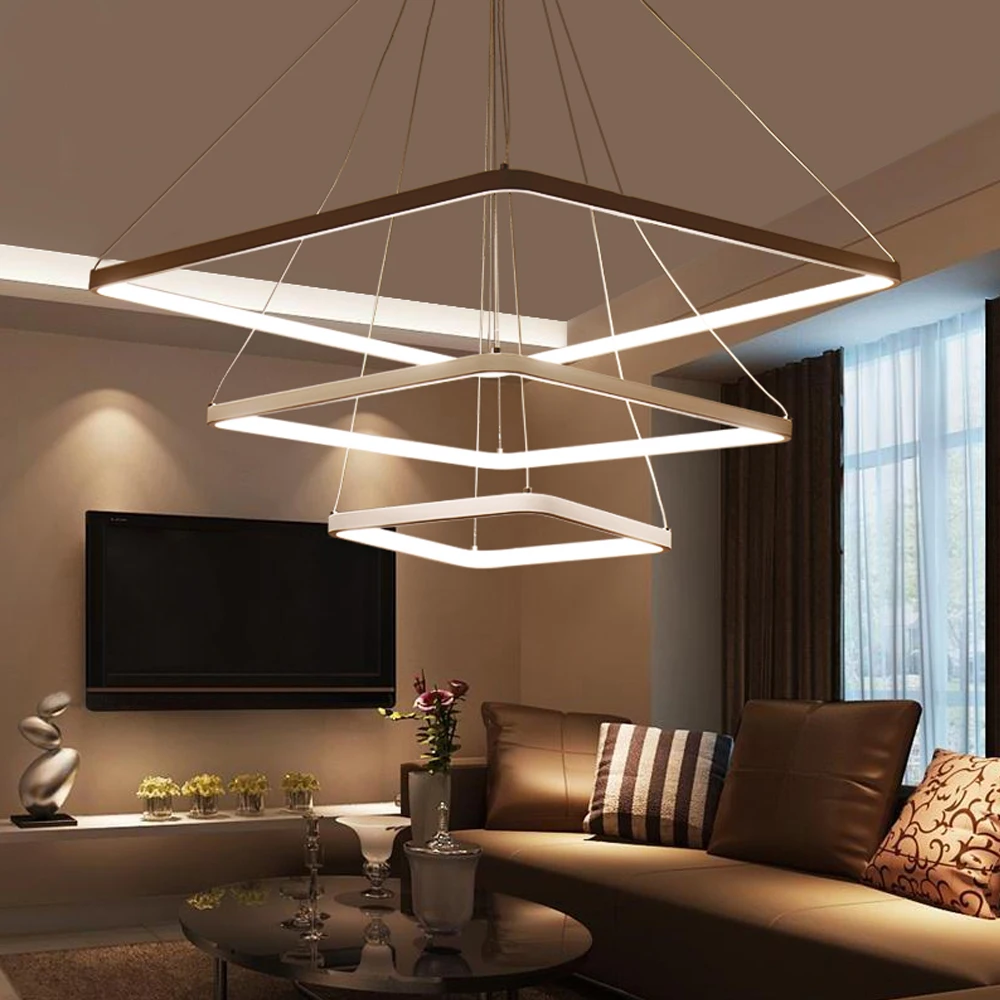 Moderne led pendelleuchten hängelampe für wohnzimmer aluminium ac90 260v led anhänger beleuchtung dimmbare remote pendelleuchten