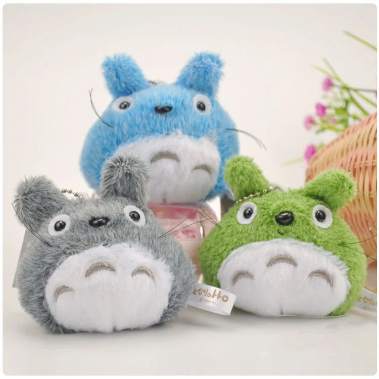 

Miyazaki Hayao My Neighbor Totoro Mini Plush Toy Doll with Ring KeyChain 8cm Soft Stuffed Doll Free Shipping 10pcs/lot