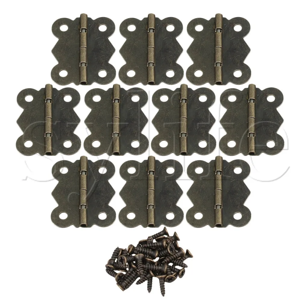

10pcs Cabinet Door Case Box Hinges Vintage Butterfly 4cm