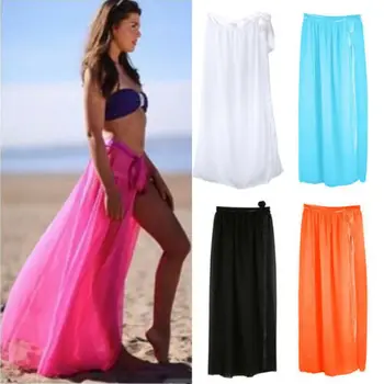 

Women Chiffon Swimwear Bikinis Cover Up Summer Beach Holiday Skirts Sundress