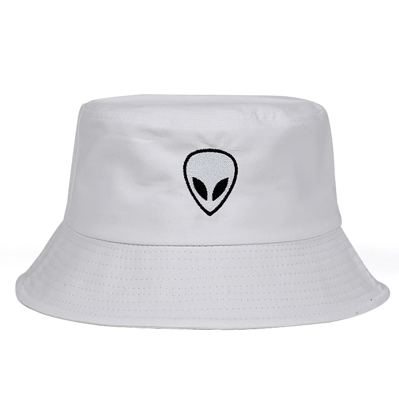 2018 black white solid Alien Bucket Hat Unisex Bob Caps Hip Hop Gorros Men women Summer Panama Cap Beach Sun Fishing boonie Hats