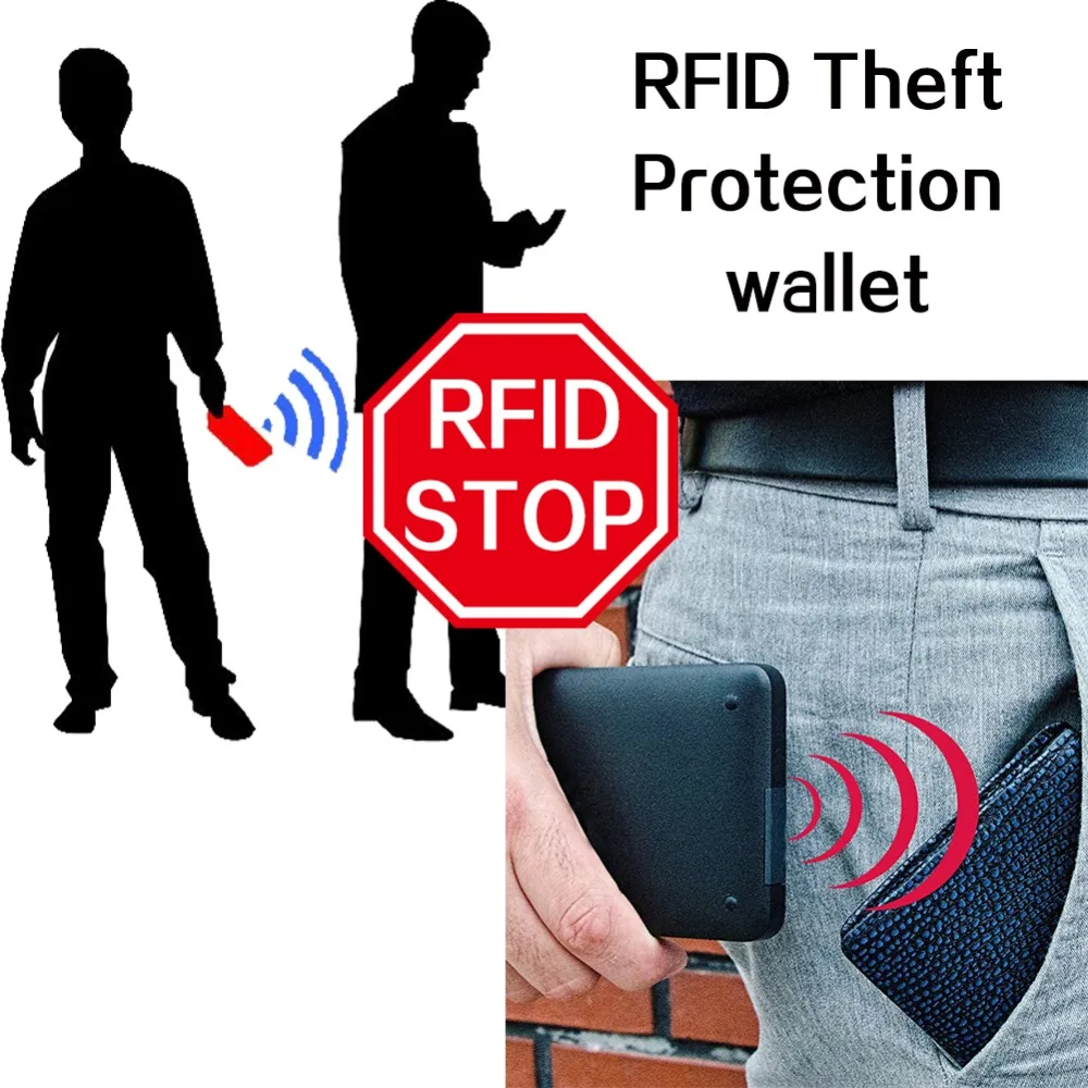 Короткий бумажник с защитой от радиочастотной идентификации RFID защита кражи