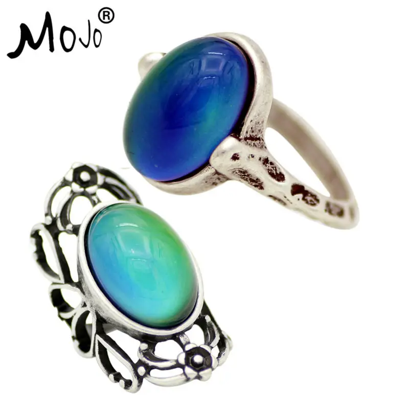 

2PCS Vintage Ring Set of Rings on Fingers Mood Ring That Changes Color Wedding Rings of Strength for Women Men Jewelry 050-053