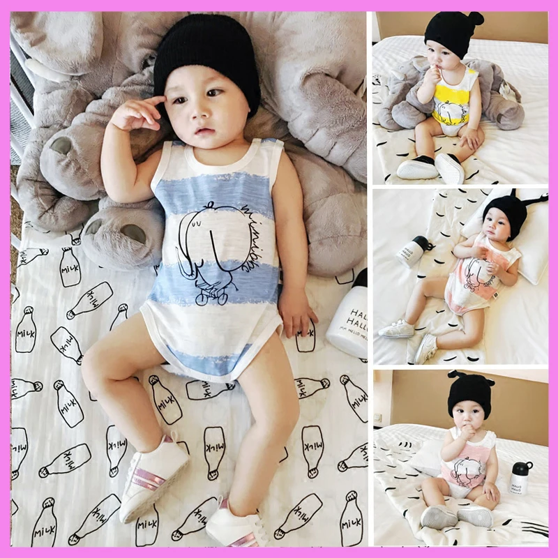 

Cotton Newborn Baby Boy Girl Summer Romper Vest Striped Triangle Climbing Rompers Short Sleeve Jumpsuit Infant Wear Clothes Set