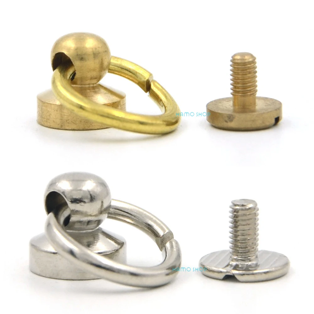 10 mm 3/8" O-Ring Laiton Tête Bouton Stud Screwback avec vis sacs à main chapeau 10 mm 3/8" O-Ring Laiton Tête Bouton Stud Screwback avec vis sacs à main chapeau