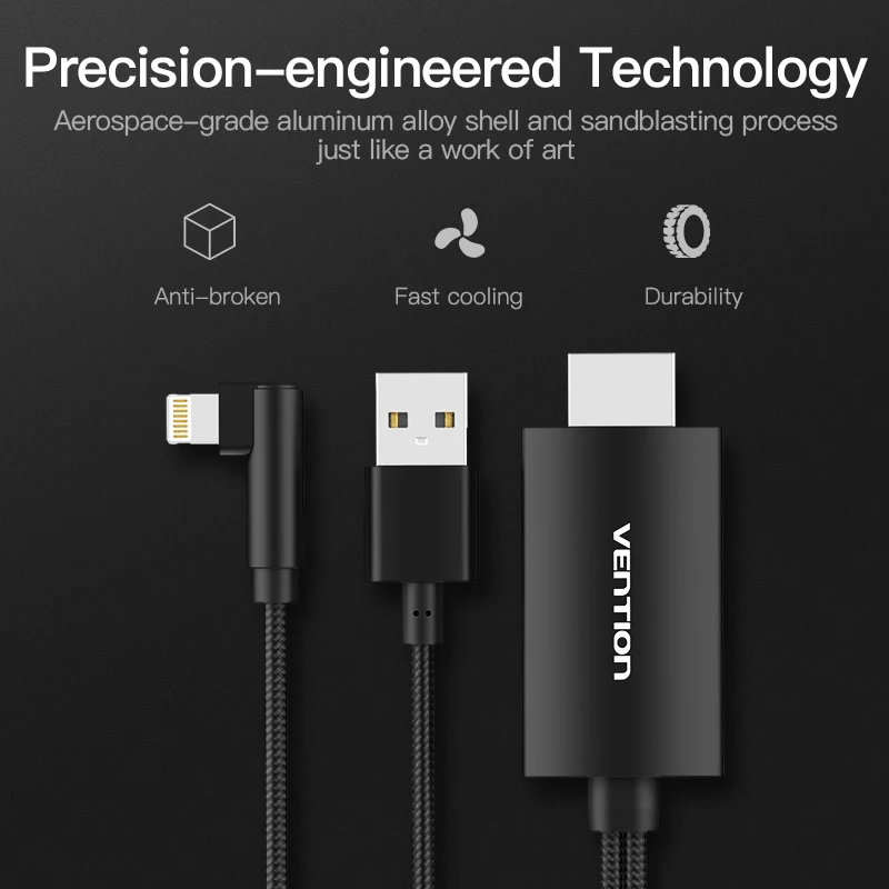 Vention 8-контактный HDMI конвертер 1080P HDMI кабель для iPhone X XS 8 Plus IOS поддержка HDTV цифровой адаптер для Ligntning в HDMI