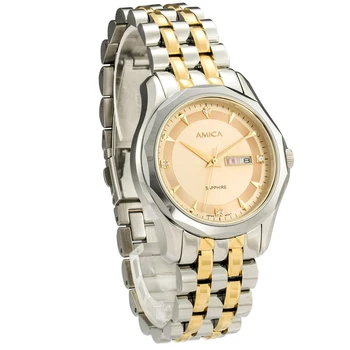 

AMICA Mens 2019 New Scratch-resistant Luxury Brand Fashion Tungsten Steel Watch Band Sapphire Crystal Quartz Watch Men Watch A15