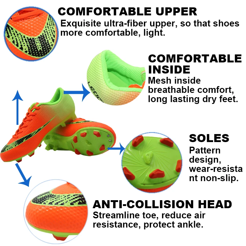 Футбольная обувь; кроссовки; нескользящая обувь; Chuteiras botas de futbol; футбольная обувь для взрослых и детей; уличная футбольная обувь; TF/FG33-44