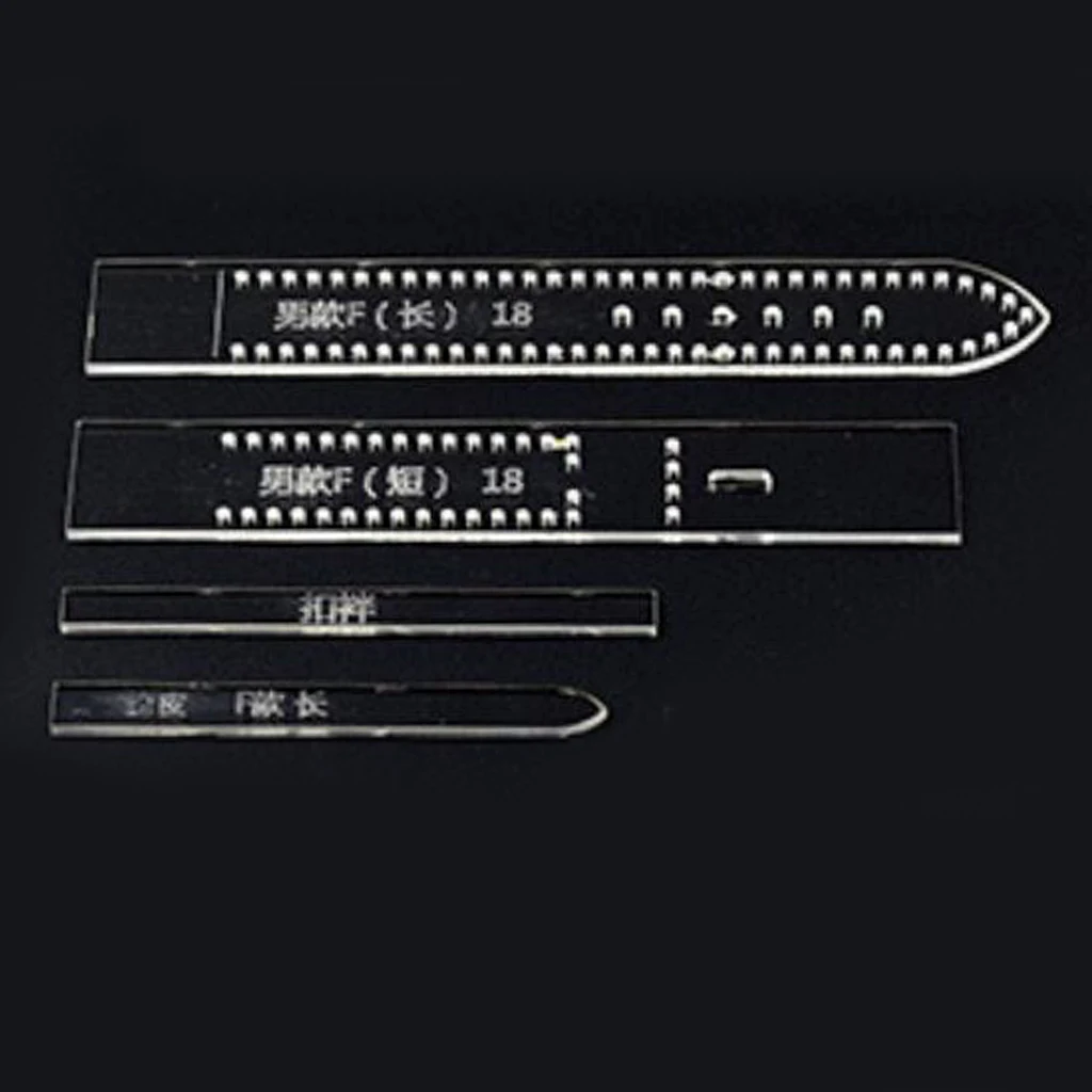 8Pcs Leather Craft Clear Acrylic Watch Strap Band Stencil Templates 18mm 20mm