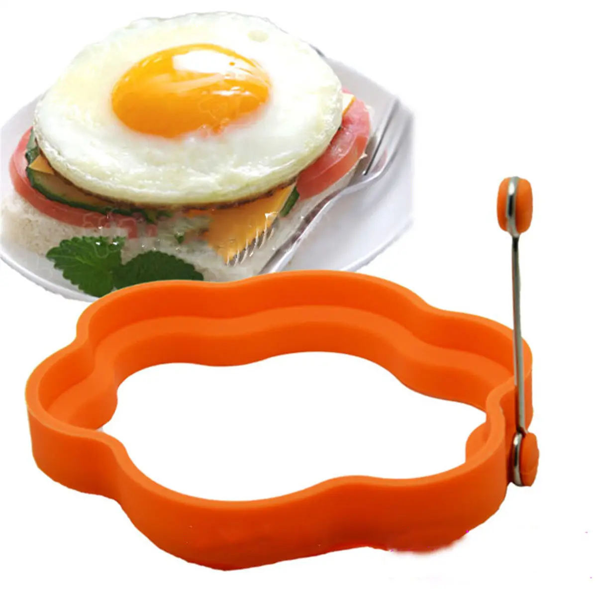 1PC Kitchen Tools Silicone Form For Eggs Flower Shape Egg Mold Forms